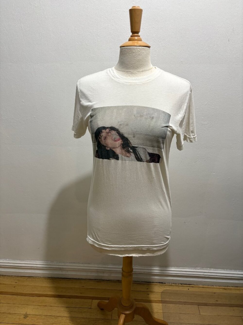 Teen Witch for ALTAMONT short sleeve crew tee "Smoked" placed print Bone White